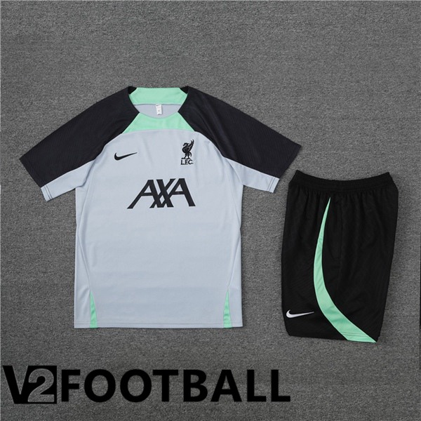 FC Liverpool Training T Shirt + Shorts Grey 2023/2024