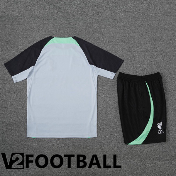 FC Liverpool Training T Shirt + Shorts Grey 2023/2024