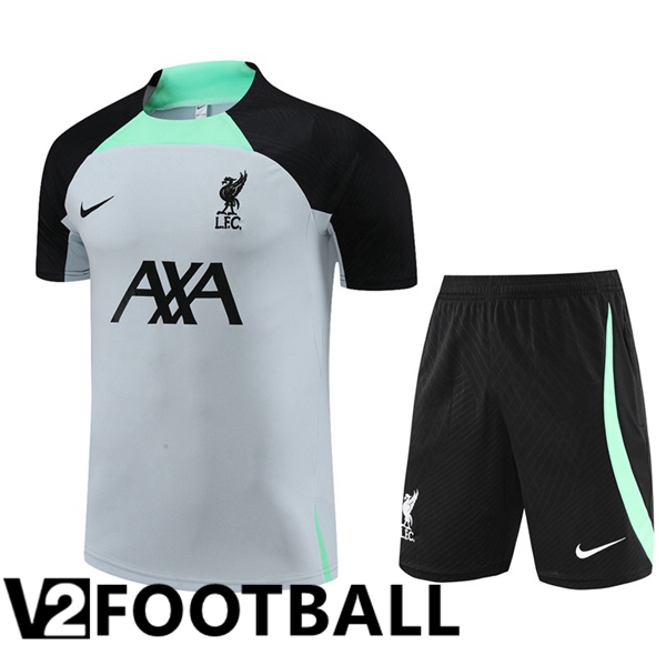 FC Liverpool Training T Shirt + Shorts Grey 2023/2024