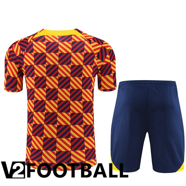 FC Barcelona Training T Shirt + Shorts Yellow 2023/2024