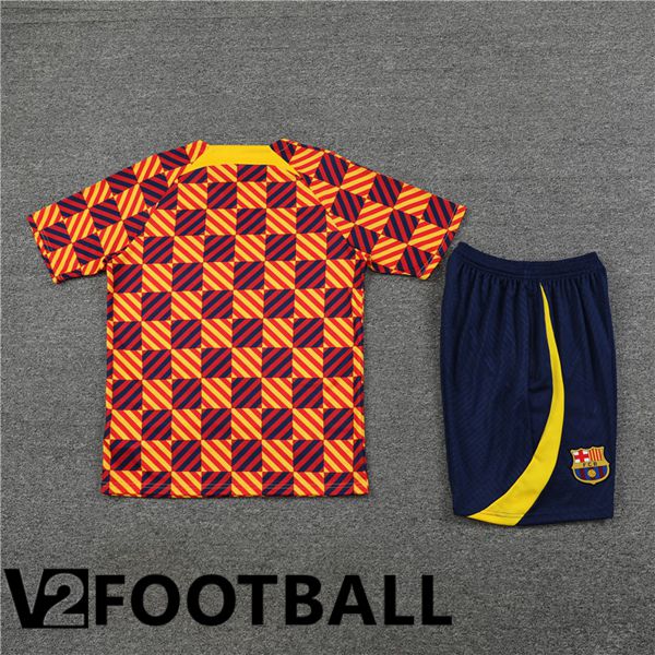 FC Barcelona Training T Shirt + Shorts Yellow 2023/2024