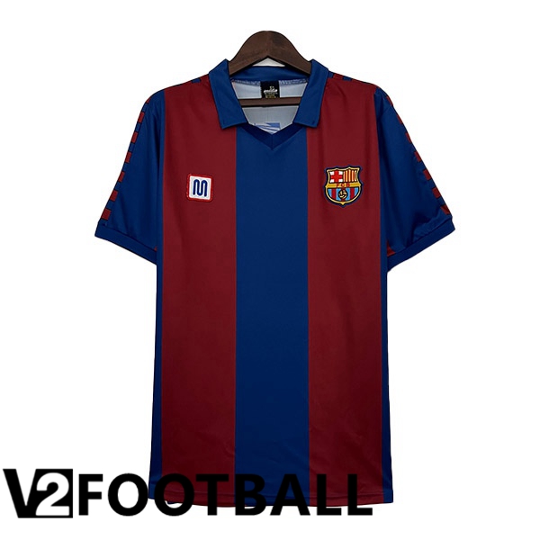 FC Barcelona Retro Soccer Jersey Home Red Blue 1980-1982