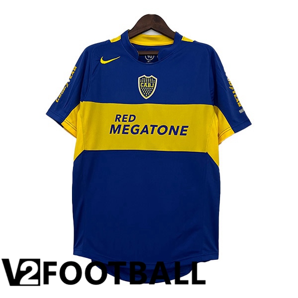 Boca Juniors Retro Soccer Jersey Home Blue Yellow 2004-2005
