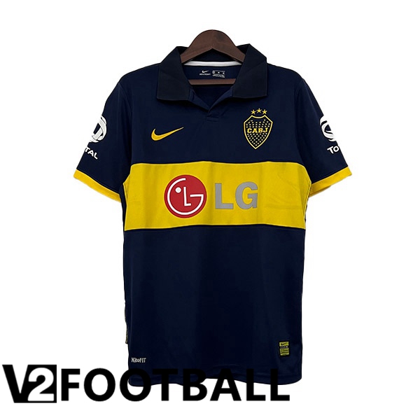 Boca Juniors Retro Soccer Jersey Home Black Yellow 2009-2010