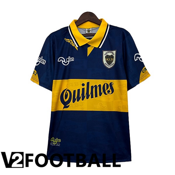 Boca Juniors Retro Soccer Jersey Home Blue Yellow 1995-1997