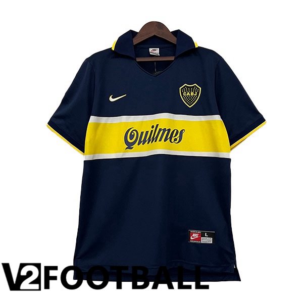 Boca Juniors Retro Soccer Jersey Home Black Yellow 1996-1997