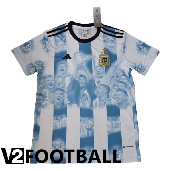 Argentina 3 Stars Football Shirt Commemorative Edition Blue 2022/2023