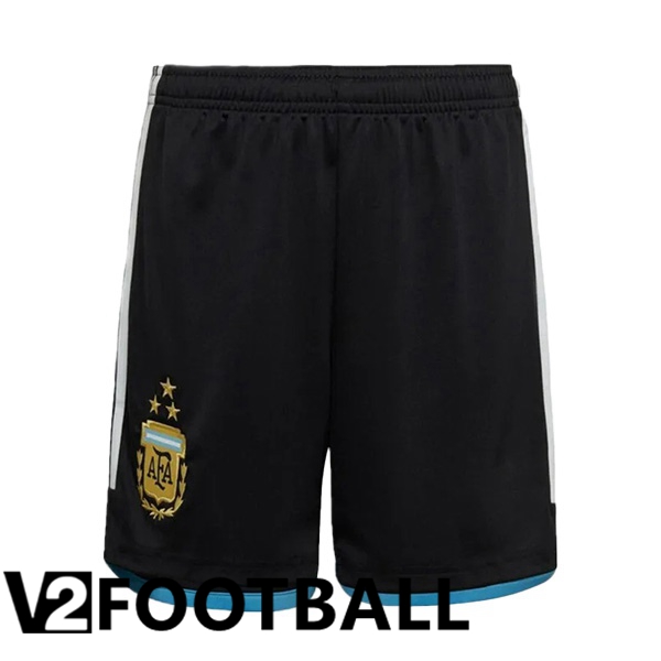 Argentina 3 Stars Soccer Shorts Home Black 2022/2023