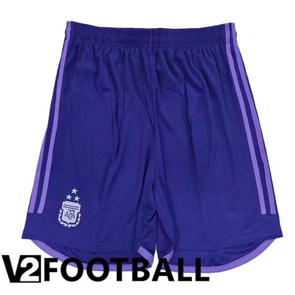 Argentina 3 Stars Soccer Shorts Away Purple 2022/2023