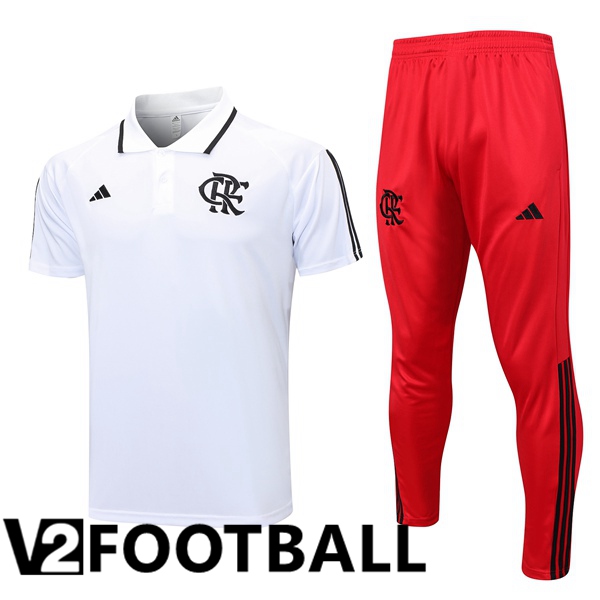 Flamengo Soccer Polo + Pants White 2023/2024