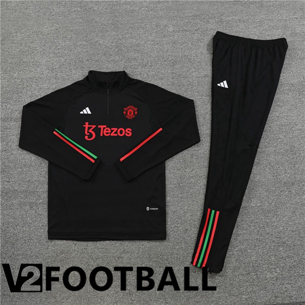 Manchester United Training Tracksuit Suit Black 2023/2024