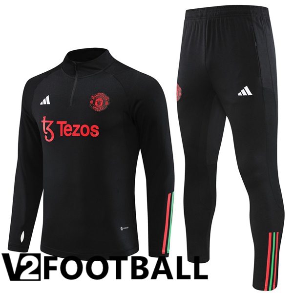 Manchester United Training Tracksuit Suit Black 2023/2024