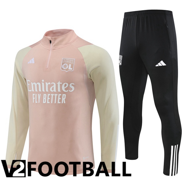 Lyon OL Training Tracksuit Suit Pink 2023/2024