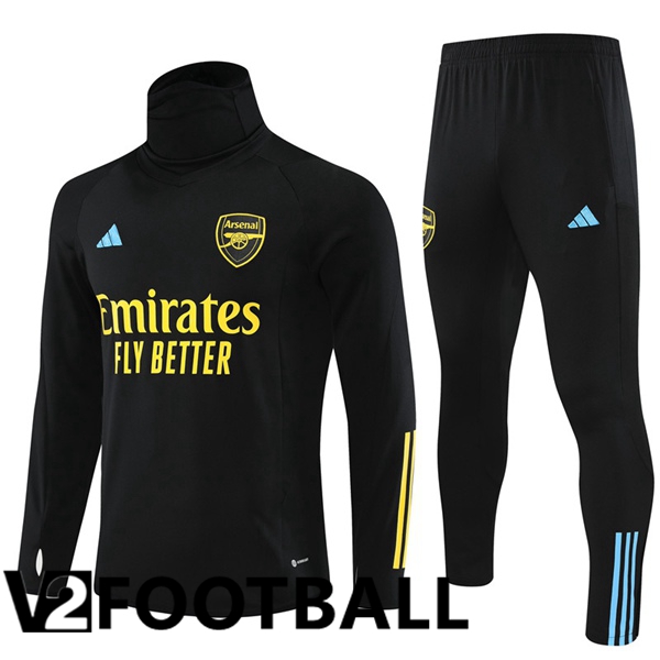 Arsenal High collar Training Tracksuit Suit Black 2023/2024