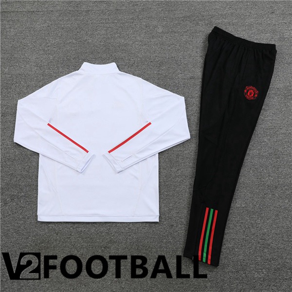 Manchester United Training Tracksuit Suit White 2023/2024