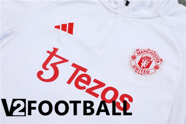 Manchester United Training Tracksuit Suit White 2023/2024