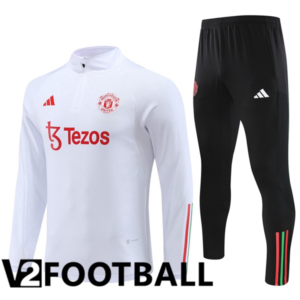 Manchester United Training Tracksuit Suit White 2023/2024