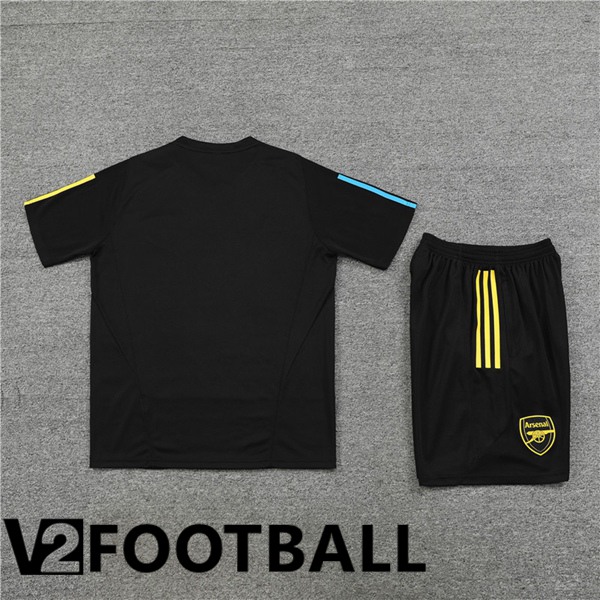 Arsenal Training T Shirt + Shorts Black 2023/2024