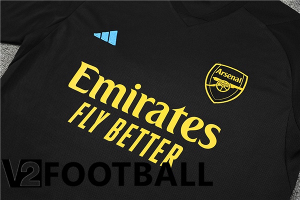 Arsenal Training T Shirt + Shorts Black 2023/2024