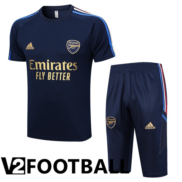 Arsenal Training T Shirt + Shorts Royal Blue 2023/2024