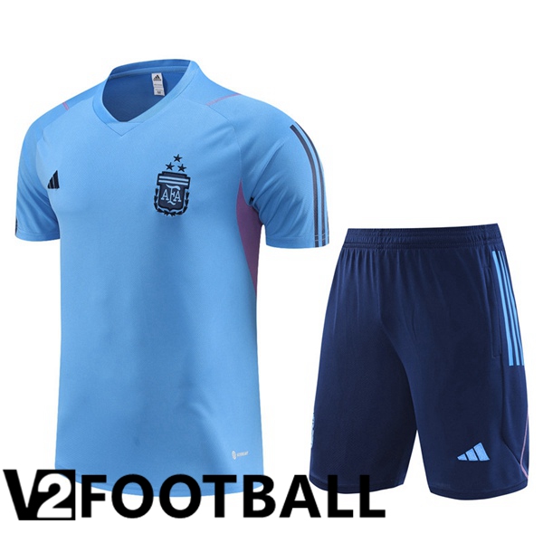 Argentina Training T Shirt + Shorts Blue 2023/2024