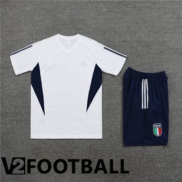 Italy Training T Shirt + Shorts White 2023/2024