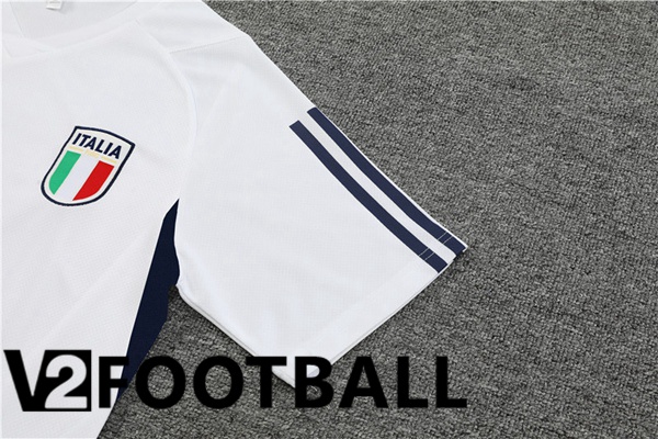 Italy Training T Shirt + Shorts White 2023/2024
