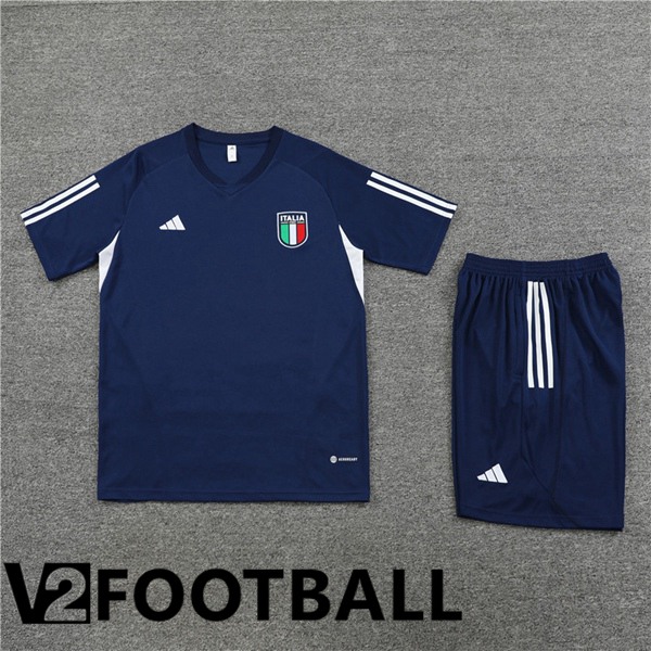 Italy Training T Shirt + Shorts Royal Blue 2023/2024