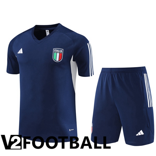 Italy Training T Shirt + Shorts Royal Blue 2023/2024