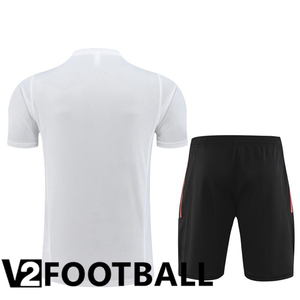 Manchester United Training T Shirt + Shorts White 2023/2024