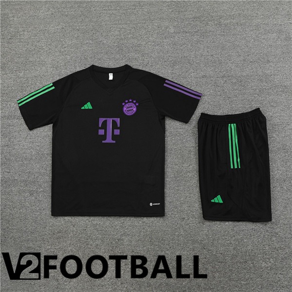 Bayern Munich Training T Shirt + Shorts Black 2023/2024