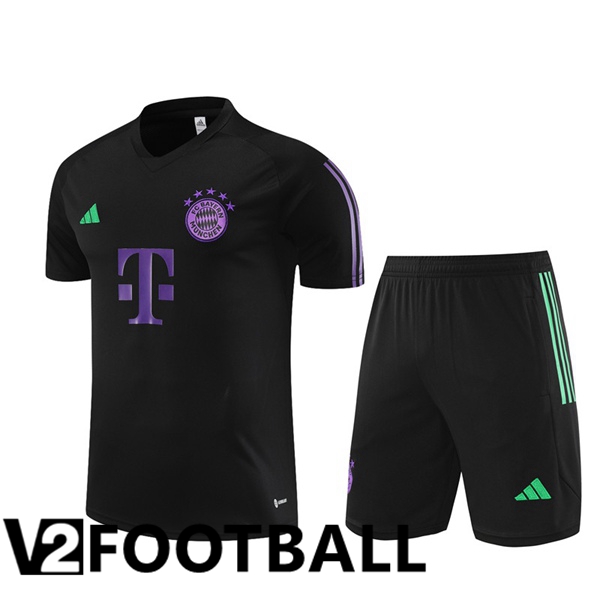 Bayern Munich Training T Shirt + Shorts Black 2023/2024