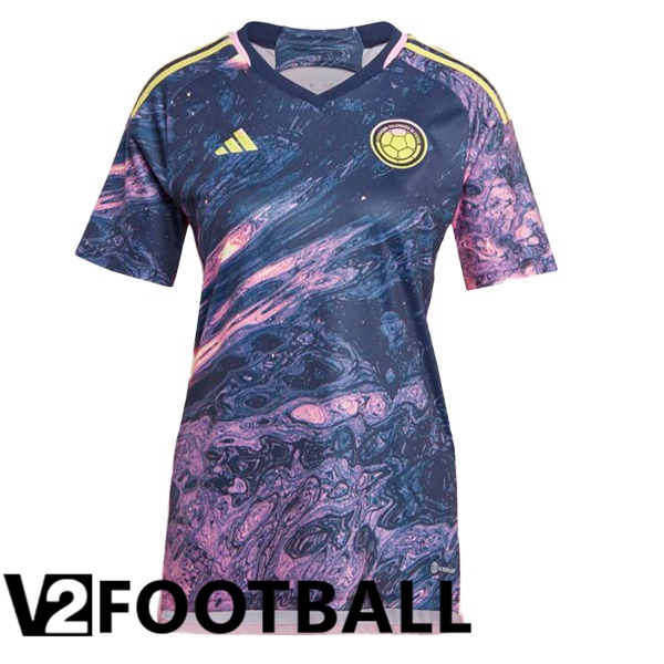 Colombia Womens Football Shirt Away Black Purple 2023/2024