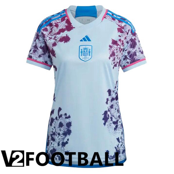 Spain Womens Football Shirt Away Blue 2023/2024