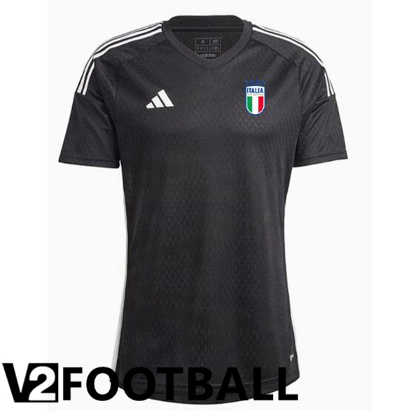 Italy Goalkeeper Football Shirt Black 2023/2024