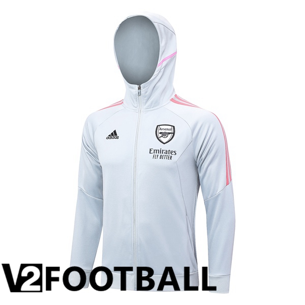 Arsenal Training Jacket Hoodie White 2023/2024