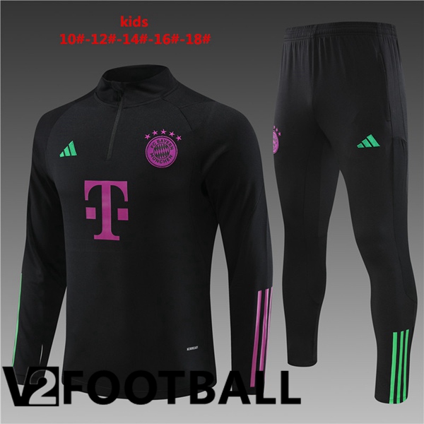 Bayern Munich Kids Training Tracksuit Suit Black 2023/2024