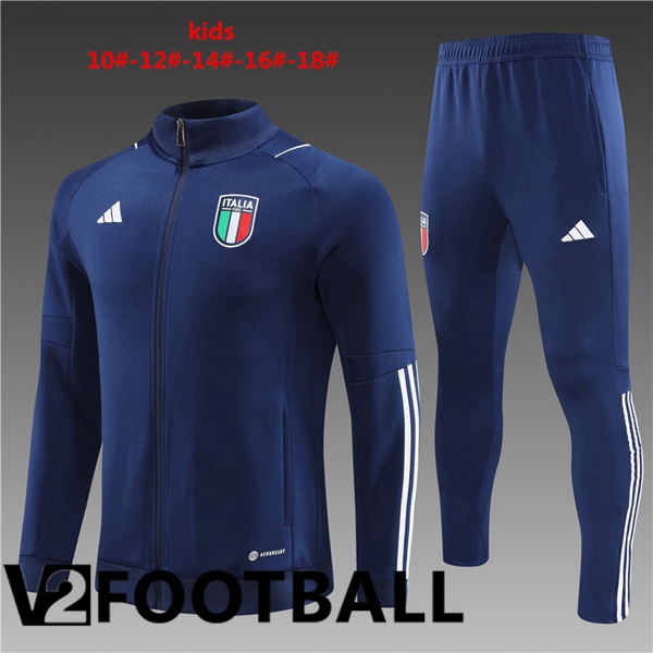Italy Kids Training Jacket Suit Royal Blue 2023/2024
