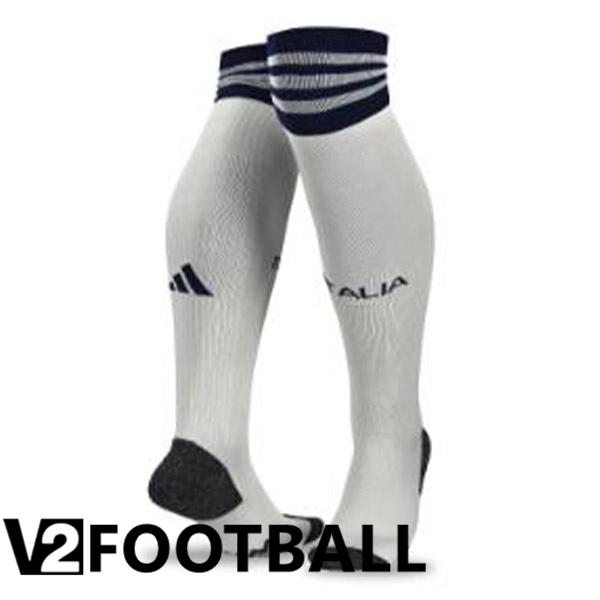 Italy Soccer Socks Away White 2023/2024