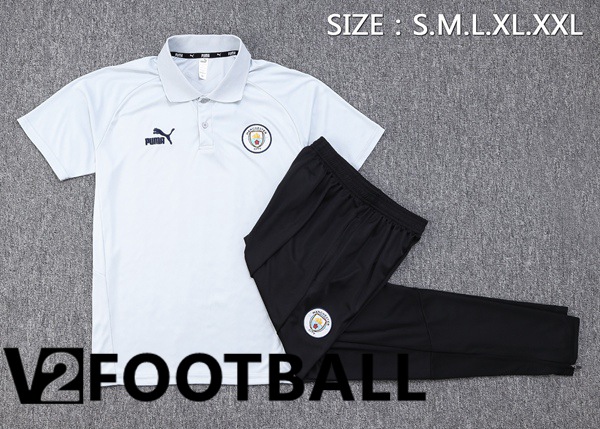 Manchester City Soccer Polo + Pants White 2023/2024