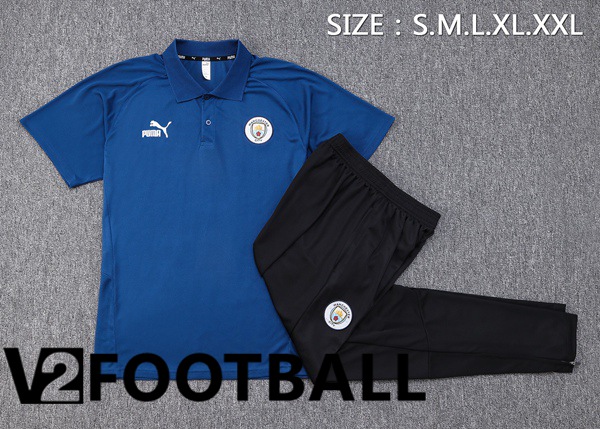 Manchester City Soccer Polo + Pants Royal Blue 2023/2024