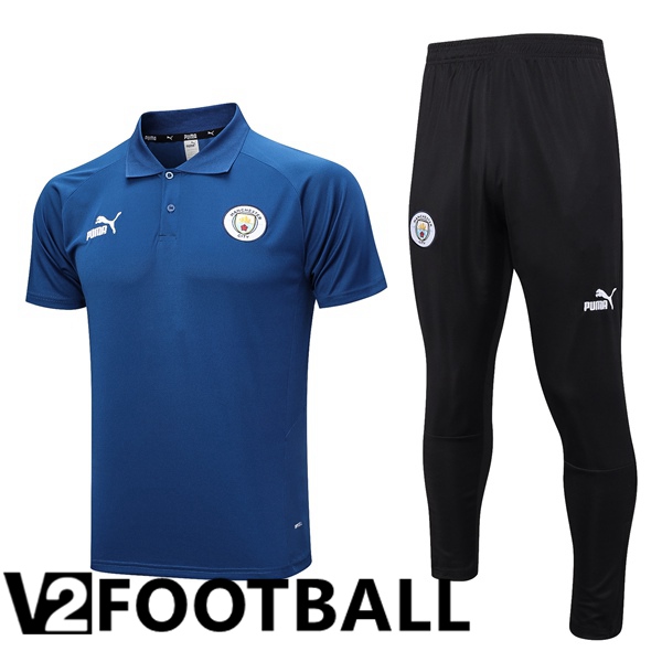 Manchester City Soccer Polo + Pants Royal Blue 2023/2024