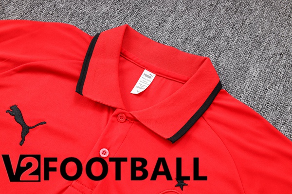 AC Milan Soccer Polo + Pants Red 2023/2024
