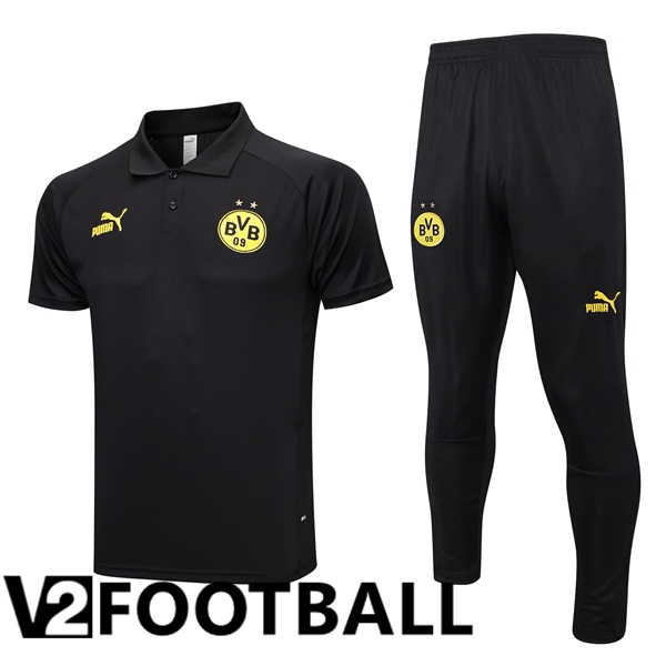 Dortmund BVB Soccer Polo + Pants Black 2023/2024