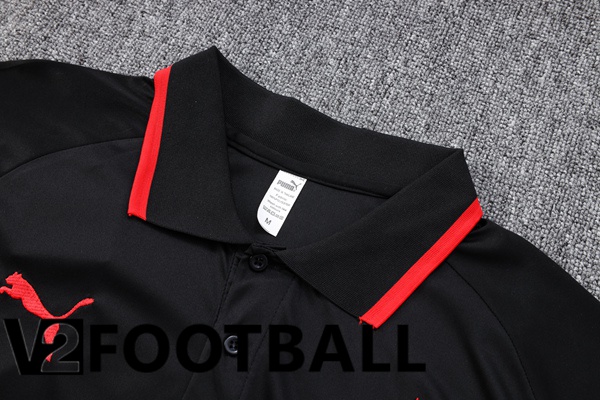 AC Milan Soccer Polo + Pants Black 2023/2024