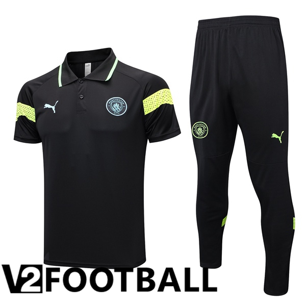 Manchester City Soccer Polo + Pants Black 2023/2024