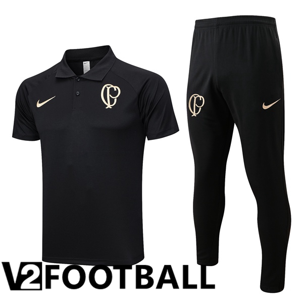 Corinthians Soccer Polo + Pants Black 2023/2024