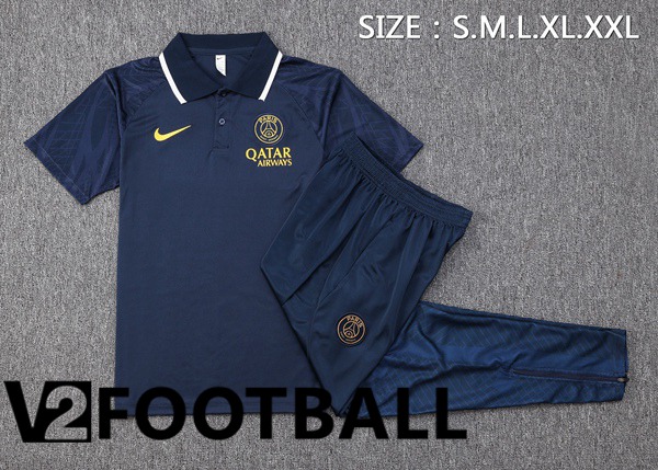 Paris PSG Soccer Polo + Pants Royal Blue 2023/2024