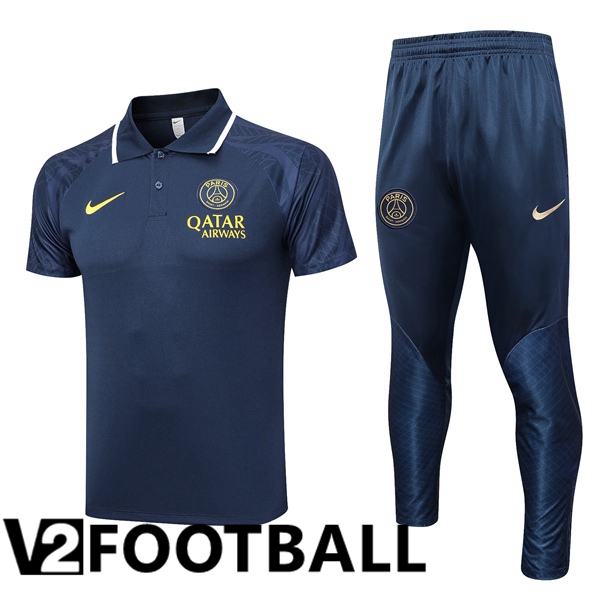 Paris PSG Soccer Polo + Pants Royal Blue 2023/2024