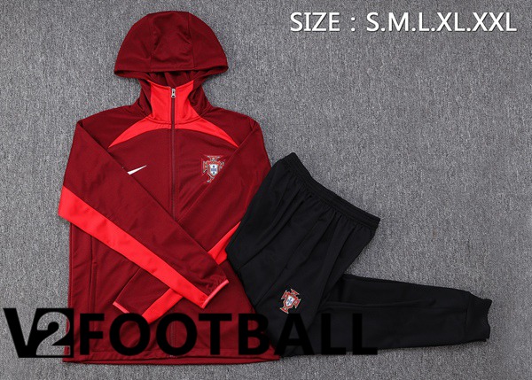 Portugal Training Tracksuit Hoodie Red 2023/2024